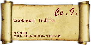 Csoknyai Irén névjegykártya