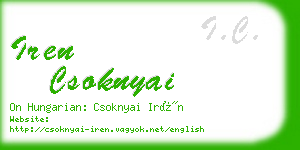 iren csoknyai business card